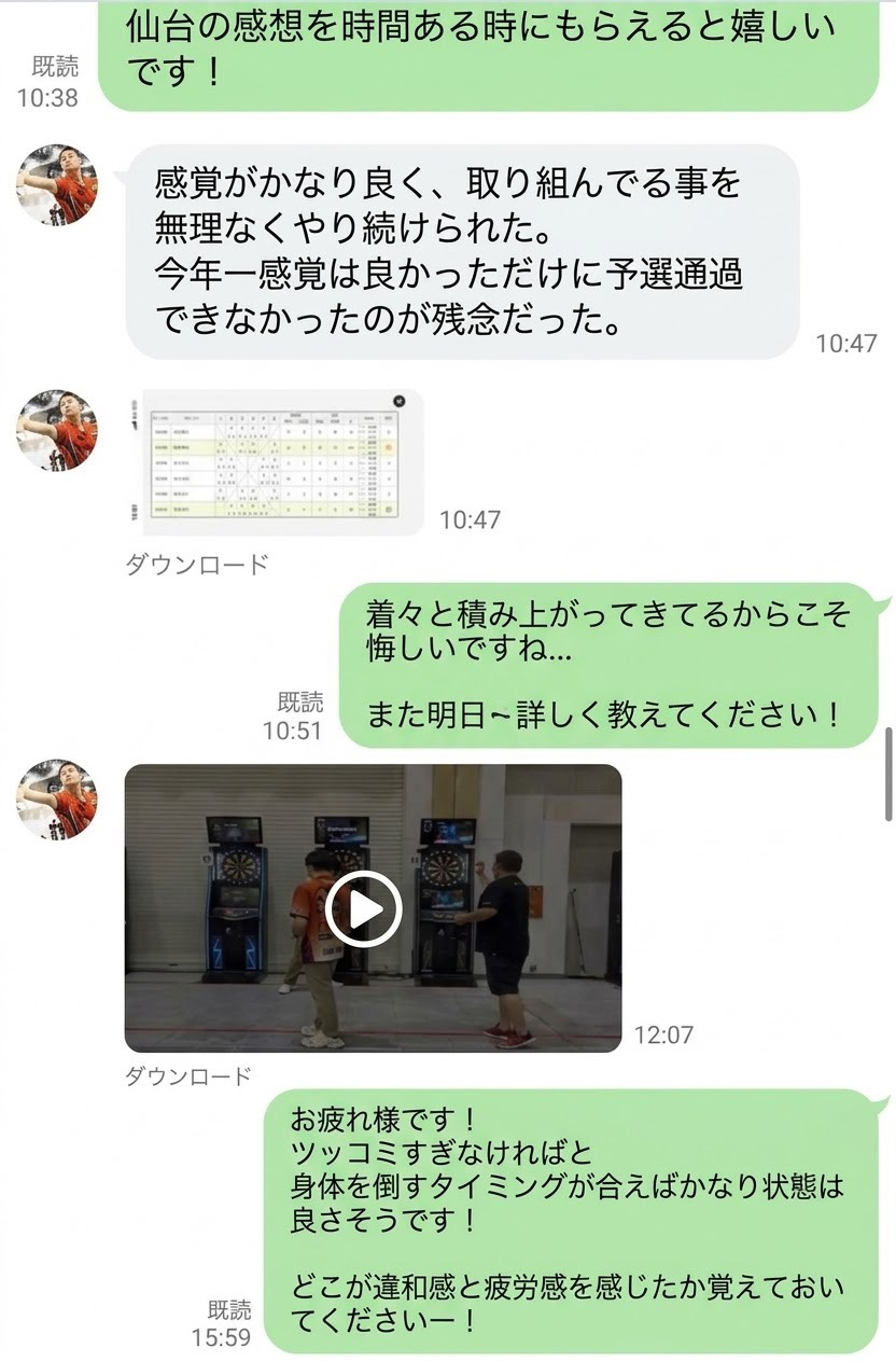 LINEでのパーソナルサポートの様子